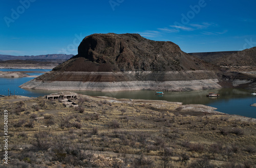 Fotografie Close up of the butte at Elephant Butte Lake, New Mexico.
