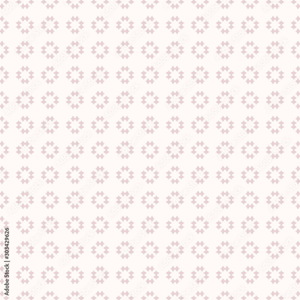 Subtle vector floral geometric texture. Abstract light pink seamless pattern