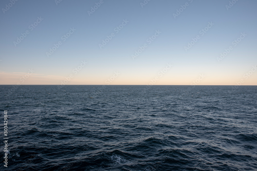 ocean horizon with blue sky water