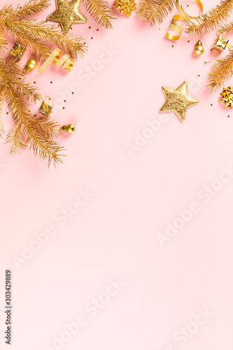 Christmas Flat Lay Background.Holiday card.