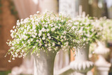 Bouquet white flowers decor in wedding ceremony