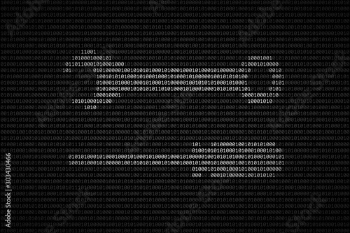 Silhouette of wrench and screwdriver made from binary symbols