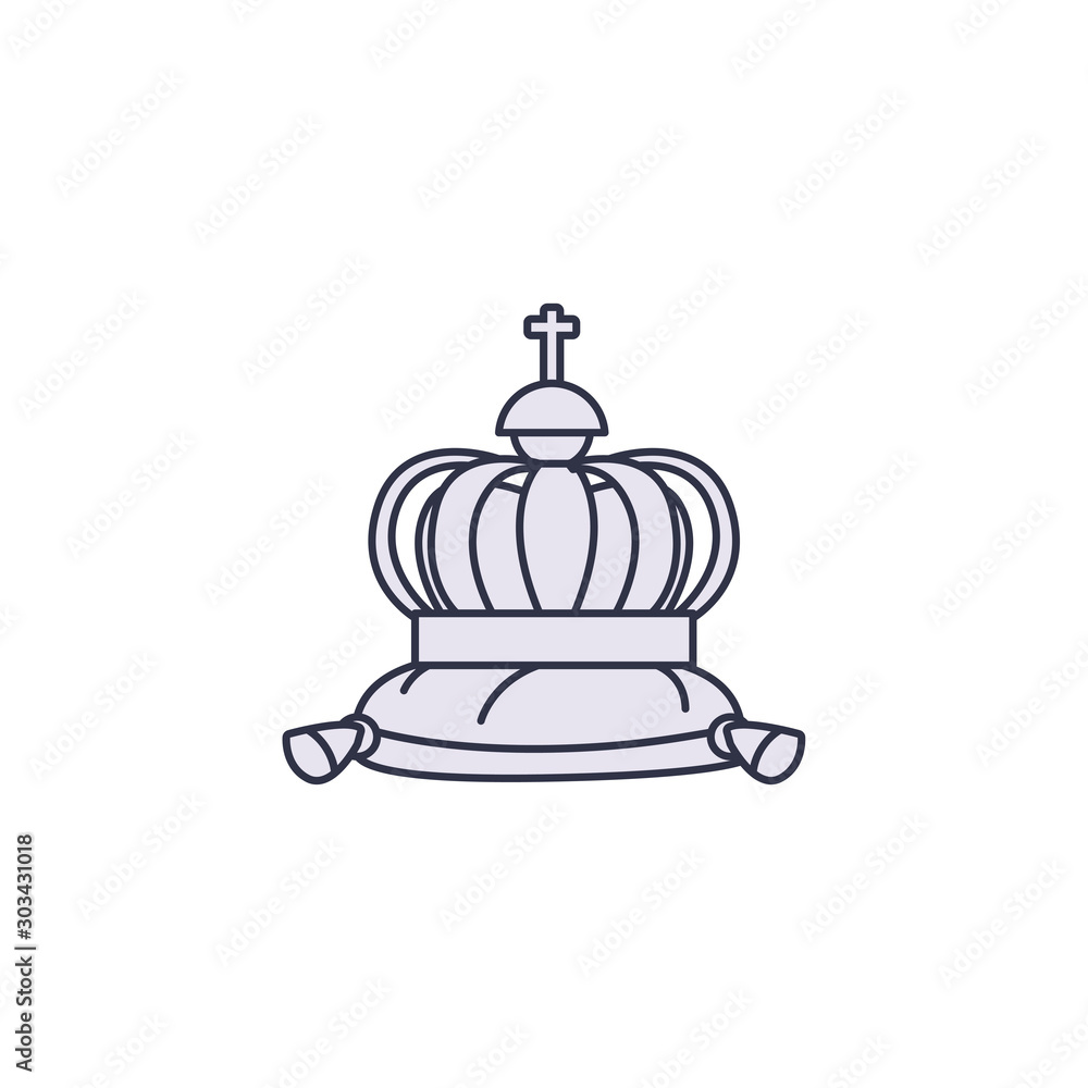 crown on cushion medieval line crown on cushion medieval line
