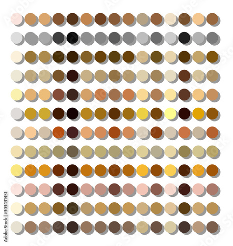 Metals color palettes swatches