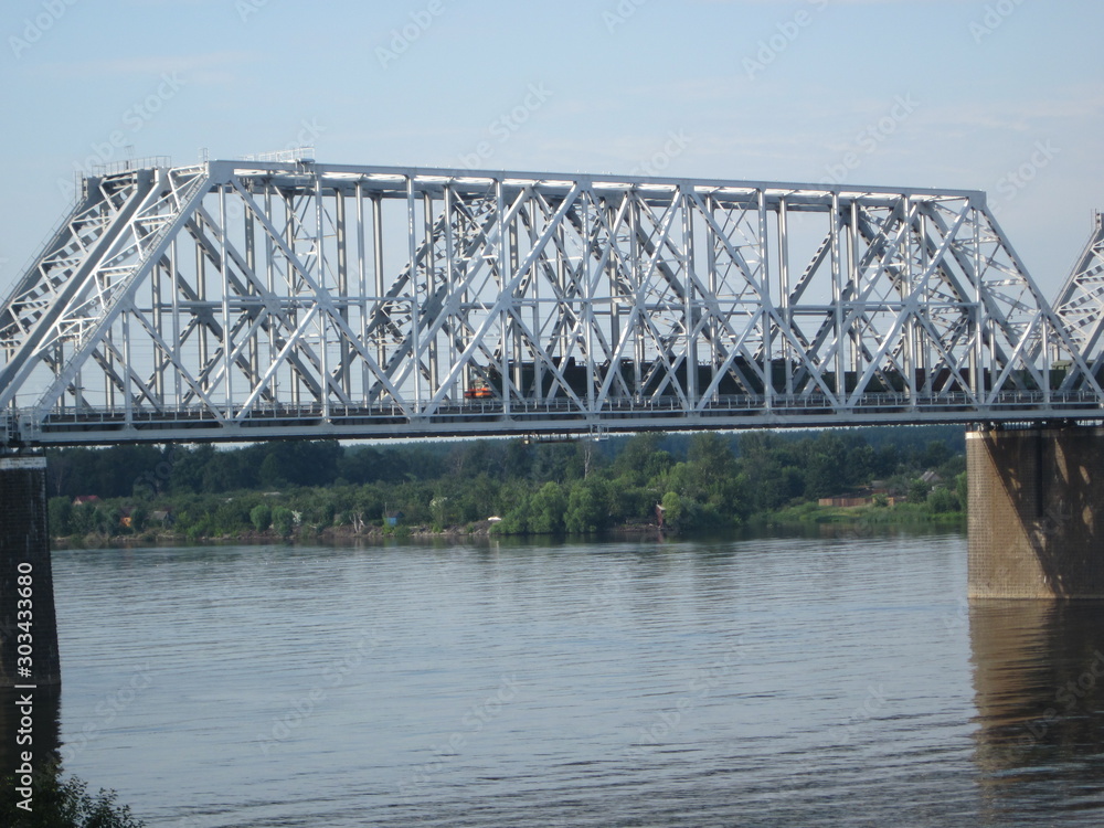Fototapeta premium railway bridge over the river