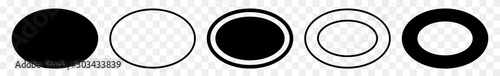 Label Oval Black | Logo Sticker | Emblem | Icon | Transparent Variations photo