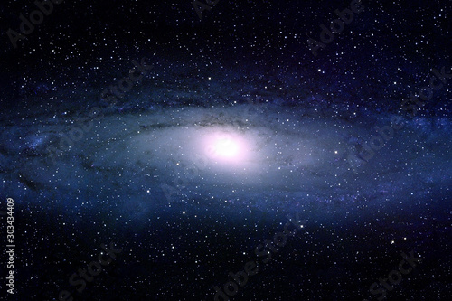 Beautiful galaxy in blue with stars. Elements of this image were furnished by NASA.