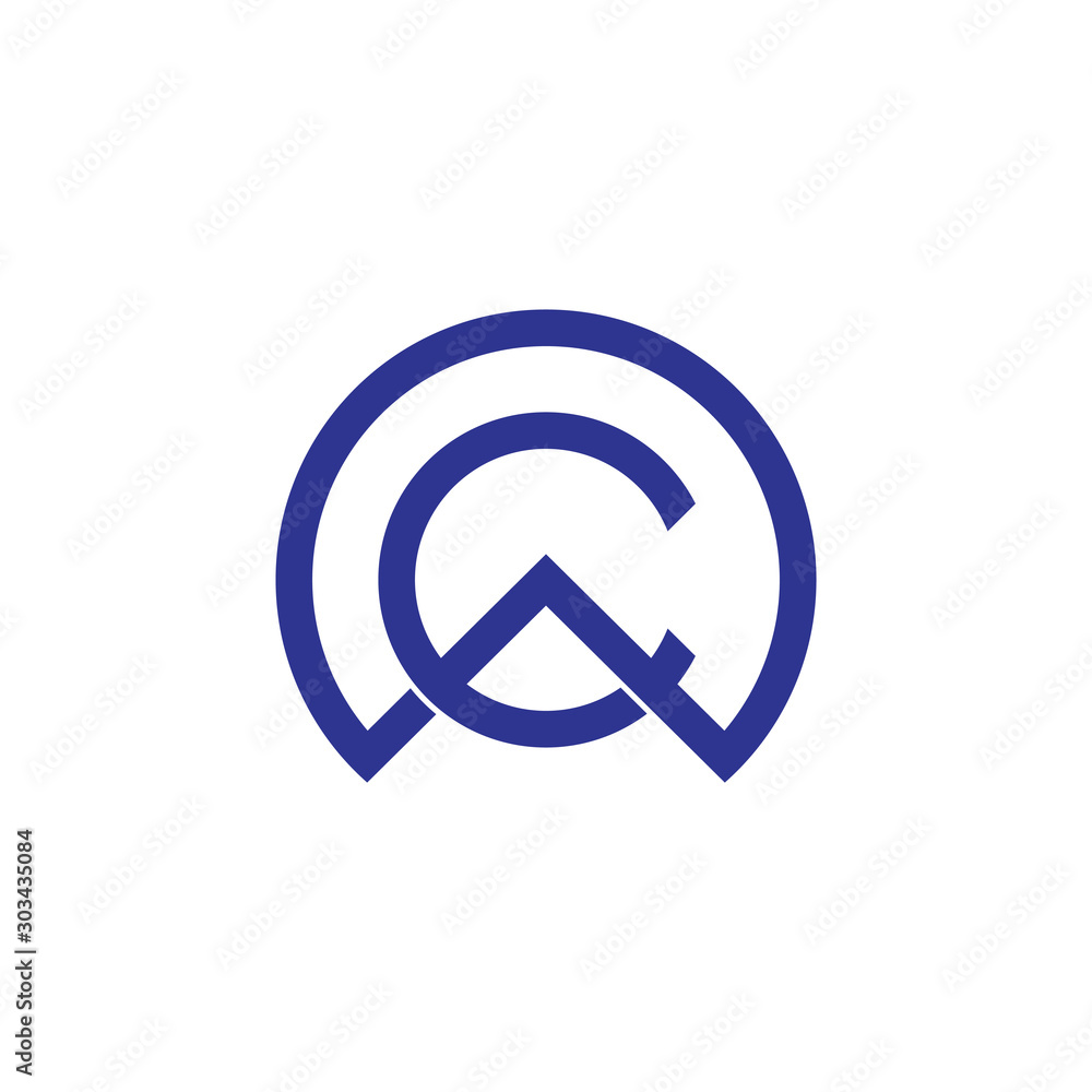 letter cw circle linked line logo vector letter cw circle linked line logo vector