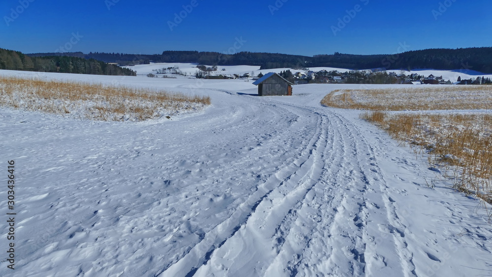 Winter, landscape,snow, hütte, bayrische landschft