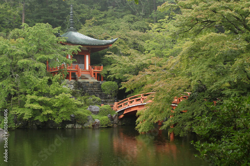 Famous Bentendo pavilion in Daigo-ji temple in Kyoto, Japan. photo