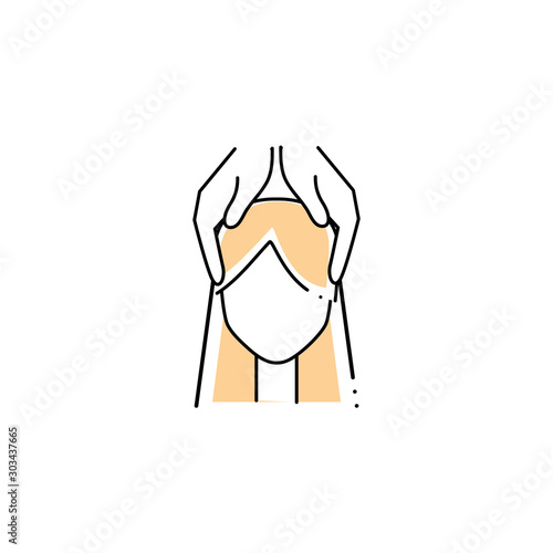 woman massage spa fill style icon