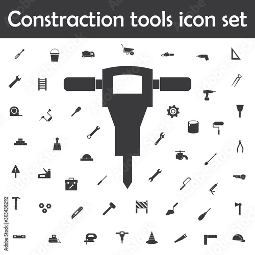 Construction jackhammer icon. Constraction tools icons universal set for web and mobile