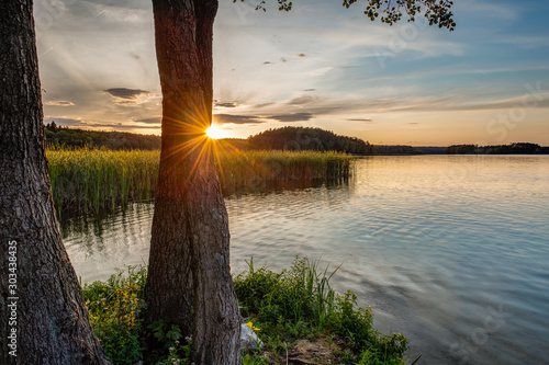 Fototapeta Naklejka Na Ścianę i Meble -  Sosno Lake, Kuyavian-Pomeranian Voivodeship, Poland.