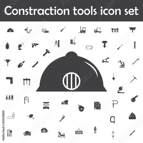 Helmet icon. Constraction tools icons universal set for web and mobile