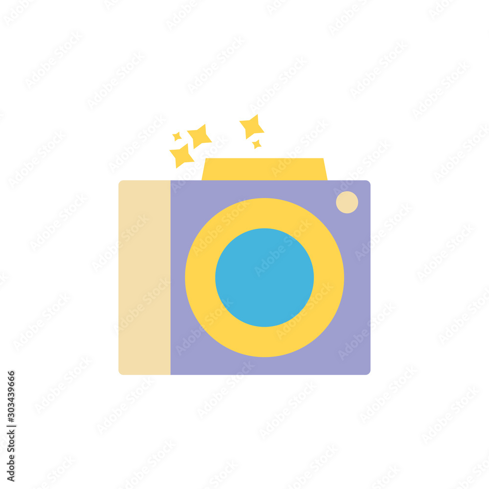 camera celebration party flat icon design camera celebration party flat icon design