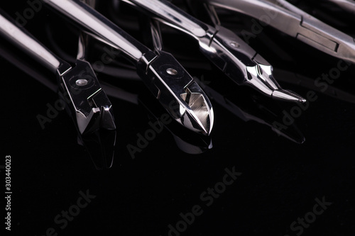 Equipment and dental instruments in dentist's office. Tools close-up. Dentistry photo