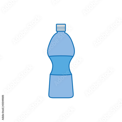 water bottle plastic fill icon blue