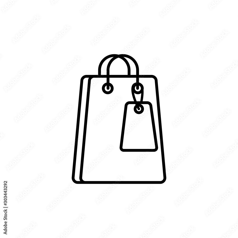 paper bag commerce shopping line image icon paper bag commerce shopping line image icon