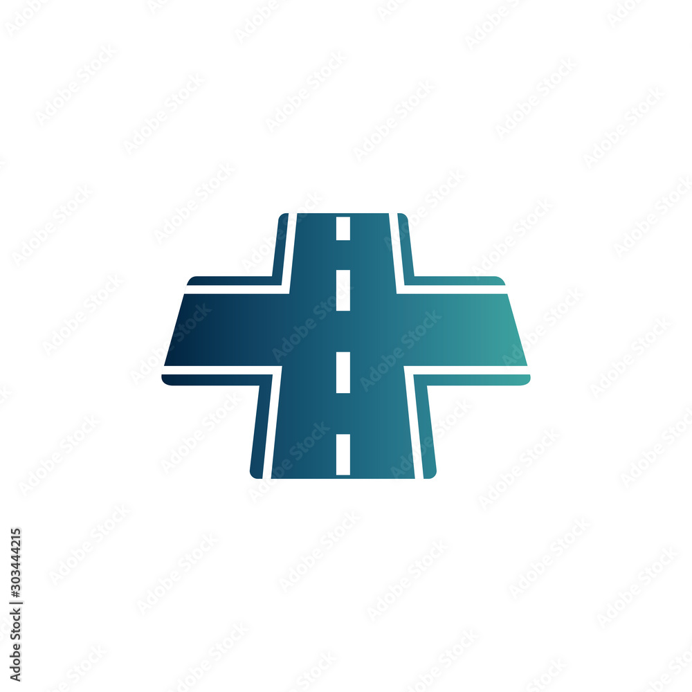 Obraz premium intersection asphalt road gradient icon