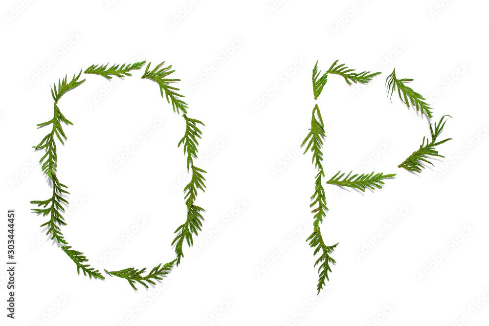 New year alphabet letters isolated on white background New year alphabet letters isolated on white background