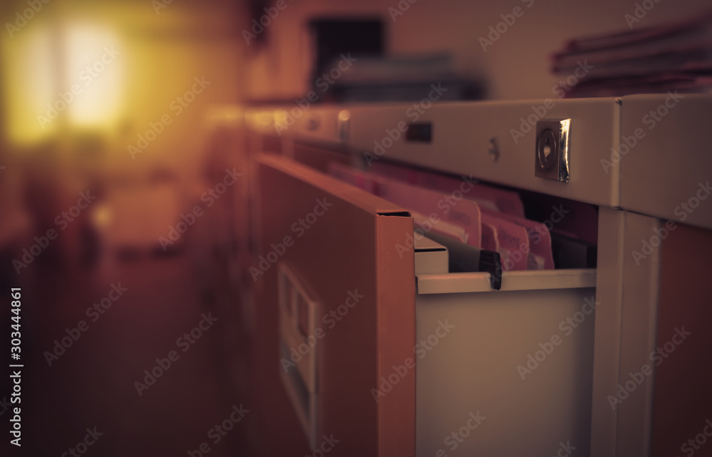Fotografia Filing cabinet at office