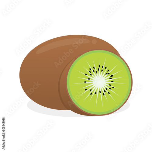 Kiwi fruit vector illustration isolated on white background