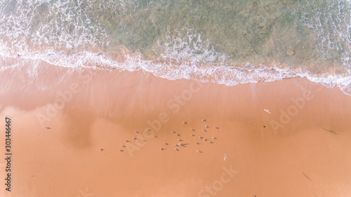 Aerial View of Waves and Beaches at Sunset Along the Great Ocean Road, Australia