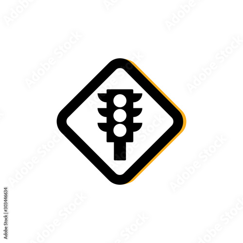 traffic light sign road flat image