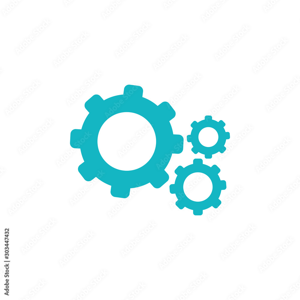 security gears flat style icon security gears flat style icon