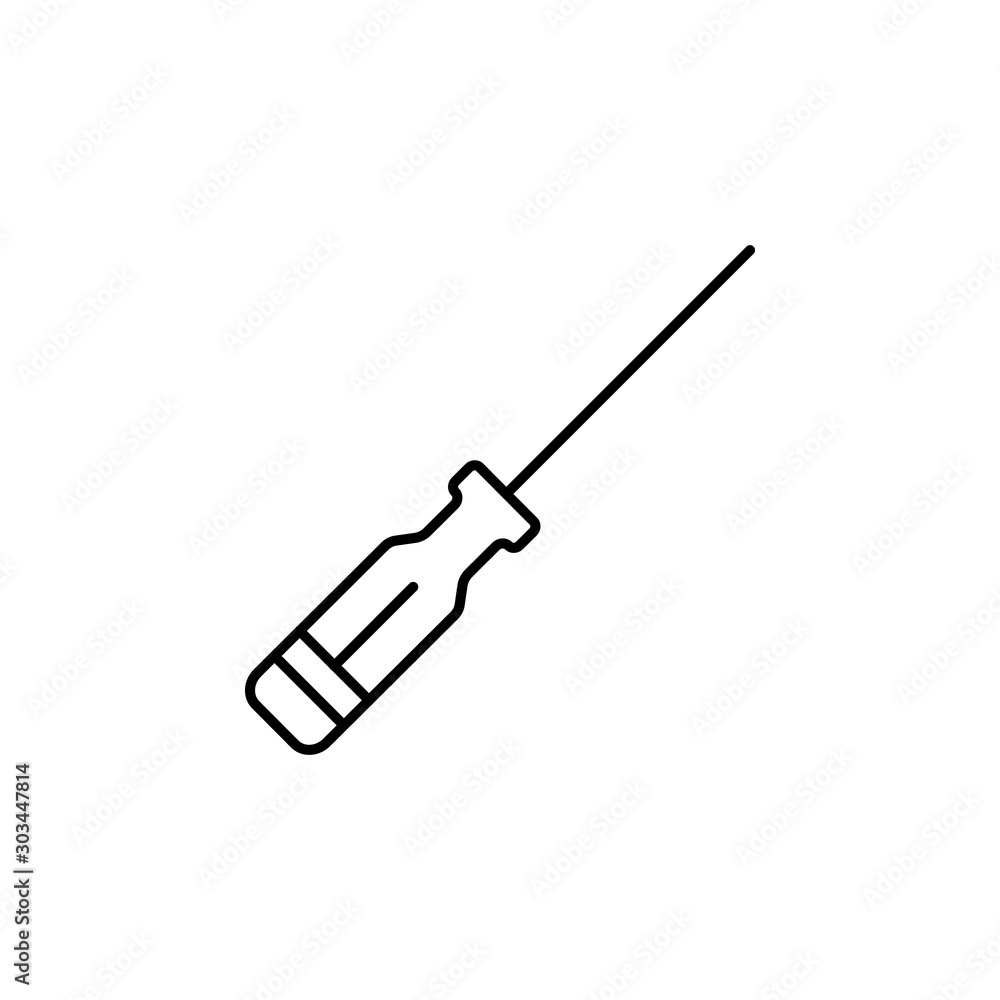 Screwdriver tool icon. Simple line, outline vector of construction tools icons for ui and ux, website or mobile application Screwdriver tool icon. Simple line, outline vector of construction tools icons for ui and ux, website or mobile application