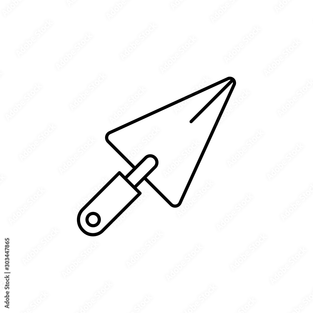 Trowel tool icon. Simple line, outline vector of construction tools icons for ui and ux, website or mobile application