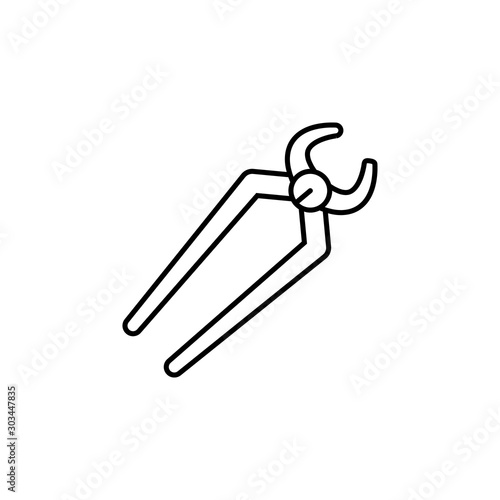 Clamp tool icon. Simple line, outline vector of construction tools icons for ui and ux, website or mobile application