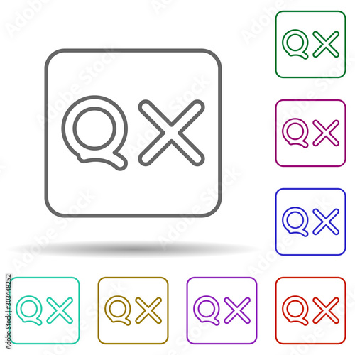 Editorial, quark multi color icon. Simple thin line, outline vector of editorial design icons for ui and ux, website or mobile application