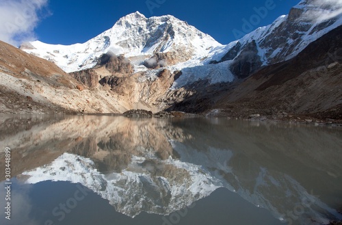 Mount Makalu mirroring in lake, Nepal Himalayas © Daniel Prudek