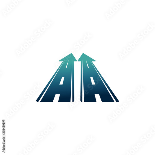 double street asphalt road gradient icon