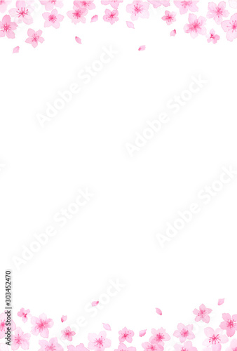 桜のフレーム 縦 はがきサイズ Stock イラスト Adobe Stock