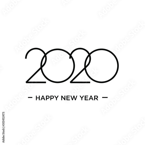 2020 happy new year letter logo icon design vector