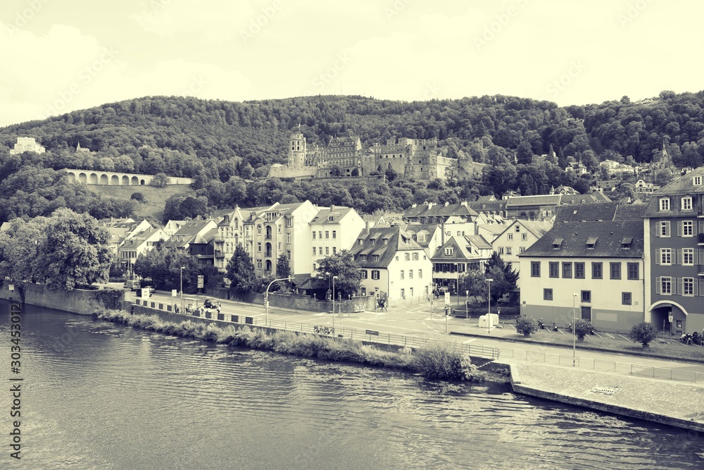 View of Heidelberg Germany from Old Bridge