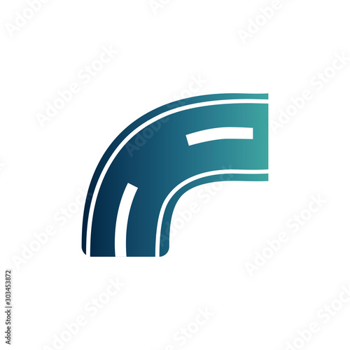 curve asphalt road gradient icon