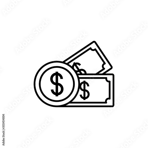money commerce shopping line image icon