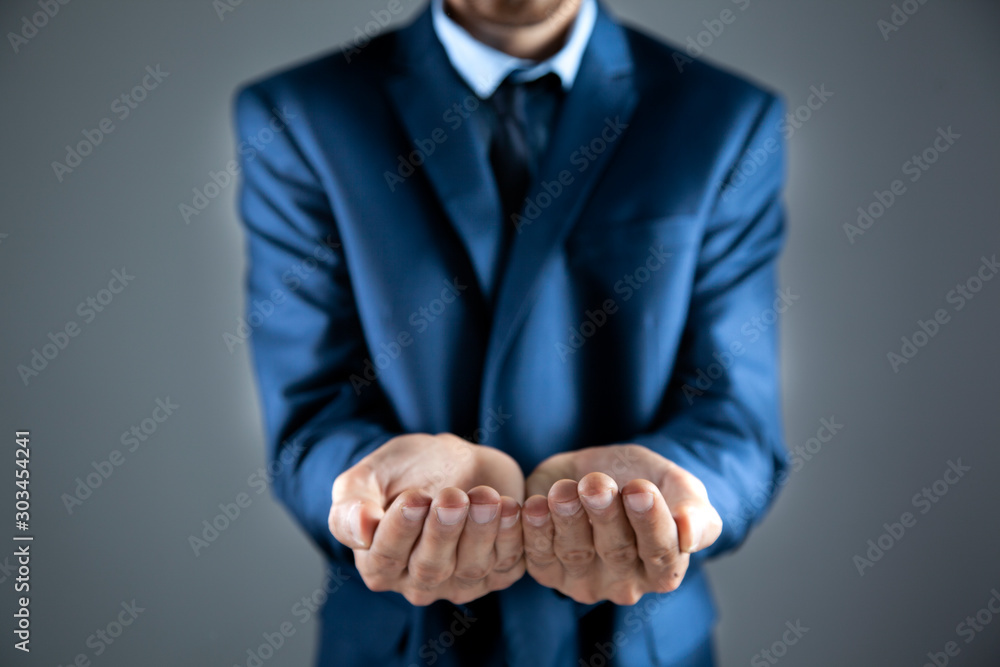 young business man hand empty