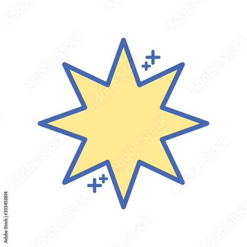 star eight pointed fill style icon