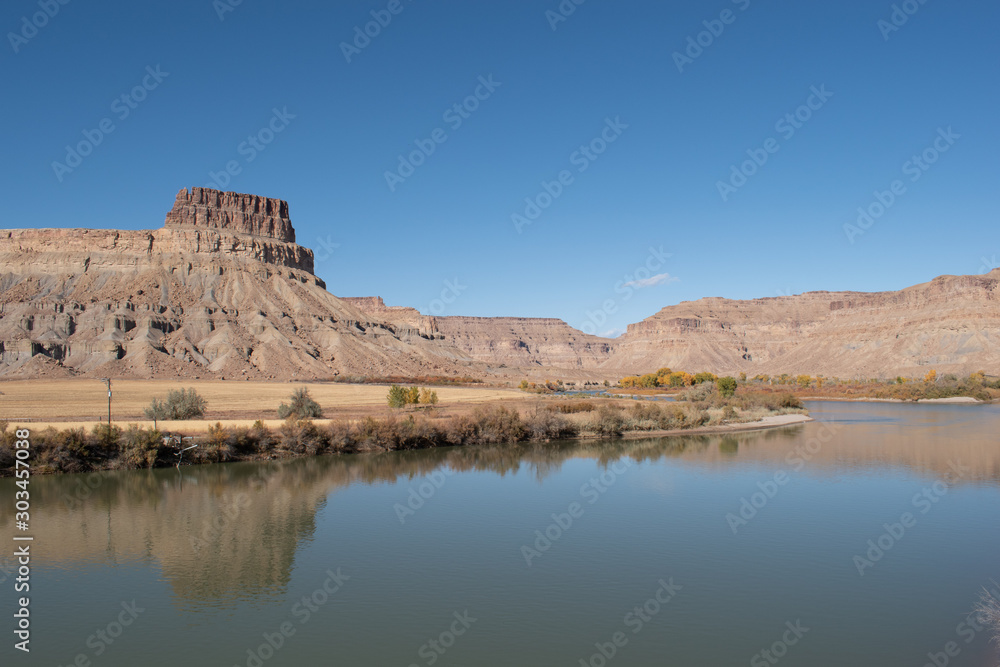 Green River in Utah, Fall scene of river and canyons
