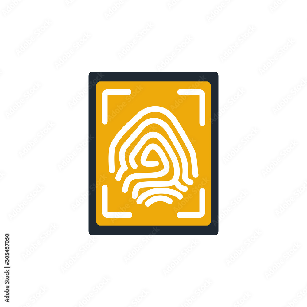 security fingerprint reader flat style icon security fingerprint reader flat style icon