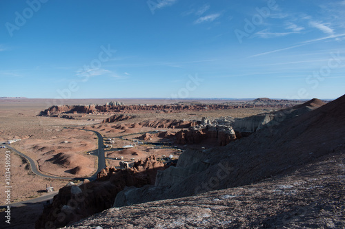 aerial view of desert campground