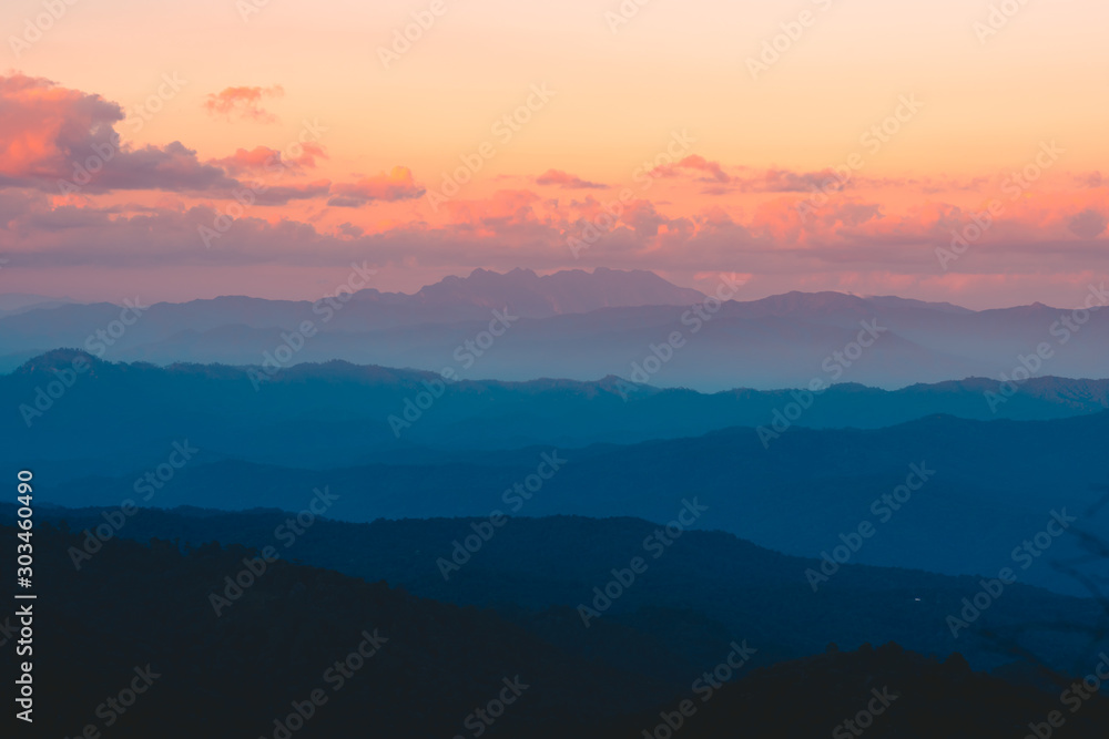 Beautiful Abstract mountain in the evening-Beautiful light and color