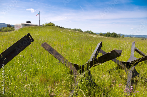 The area of the Czechoslovak fortifications, bunker Cihelna near Kraliky town, Czech republic photo