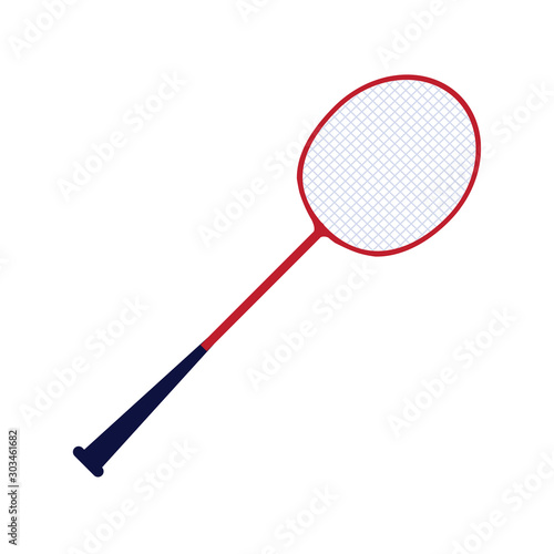 sport badminton racket flat style icon