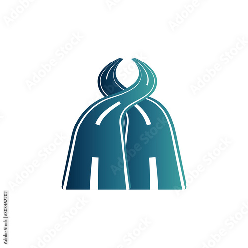 connectable asphalt road gradient icon