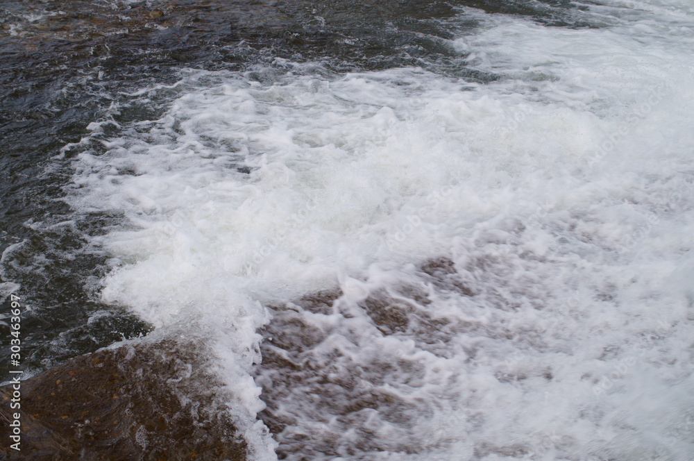 Japanese river flow water splash Japanese river flow water splash